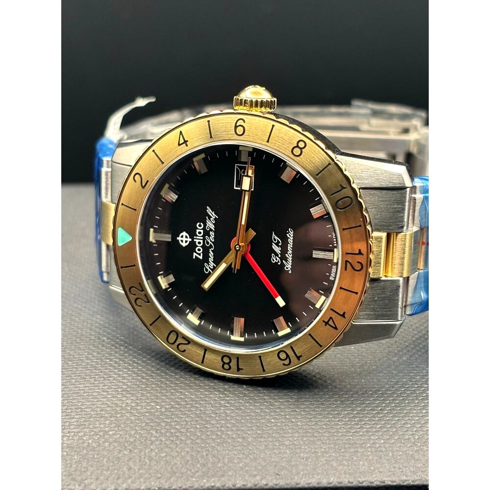 Zodiac Super Sea Wolf ZO9406 Mens 40mm GMT Automatic Stainless Steel Watch NIBWT - Picture 7 of 17